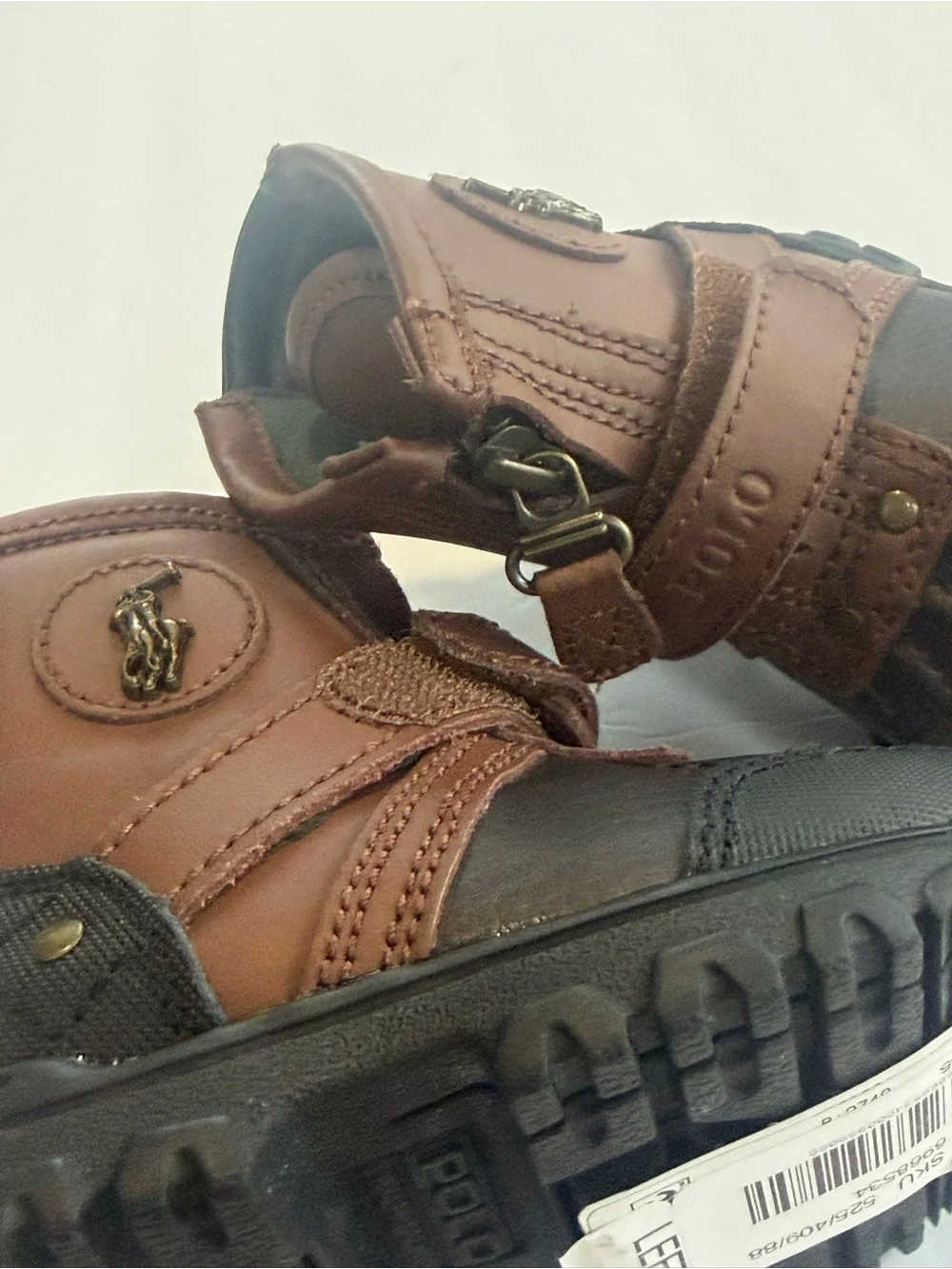 Polo Ralph Lauren Toddler Boys Sz 4 Leather Duck Boots Cold Weather NWT